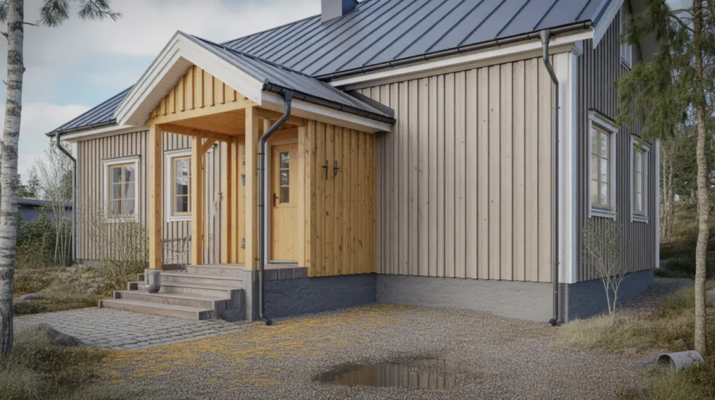 tillbyggnad av entr med ny farstukvist i skog s tr ngsund